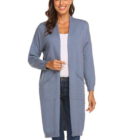 Sweaters - Open Front Long Sleeve Cardigan